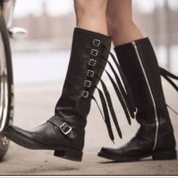 Frye Shoes - NEW Frye boots Black Veronica Strap Tall Size 6